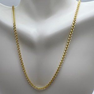 Gold Plated Wheat Chain - 22" - Italy - Men/Ladies